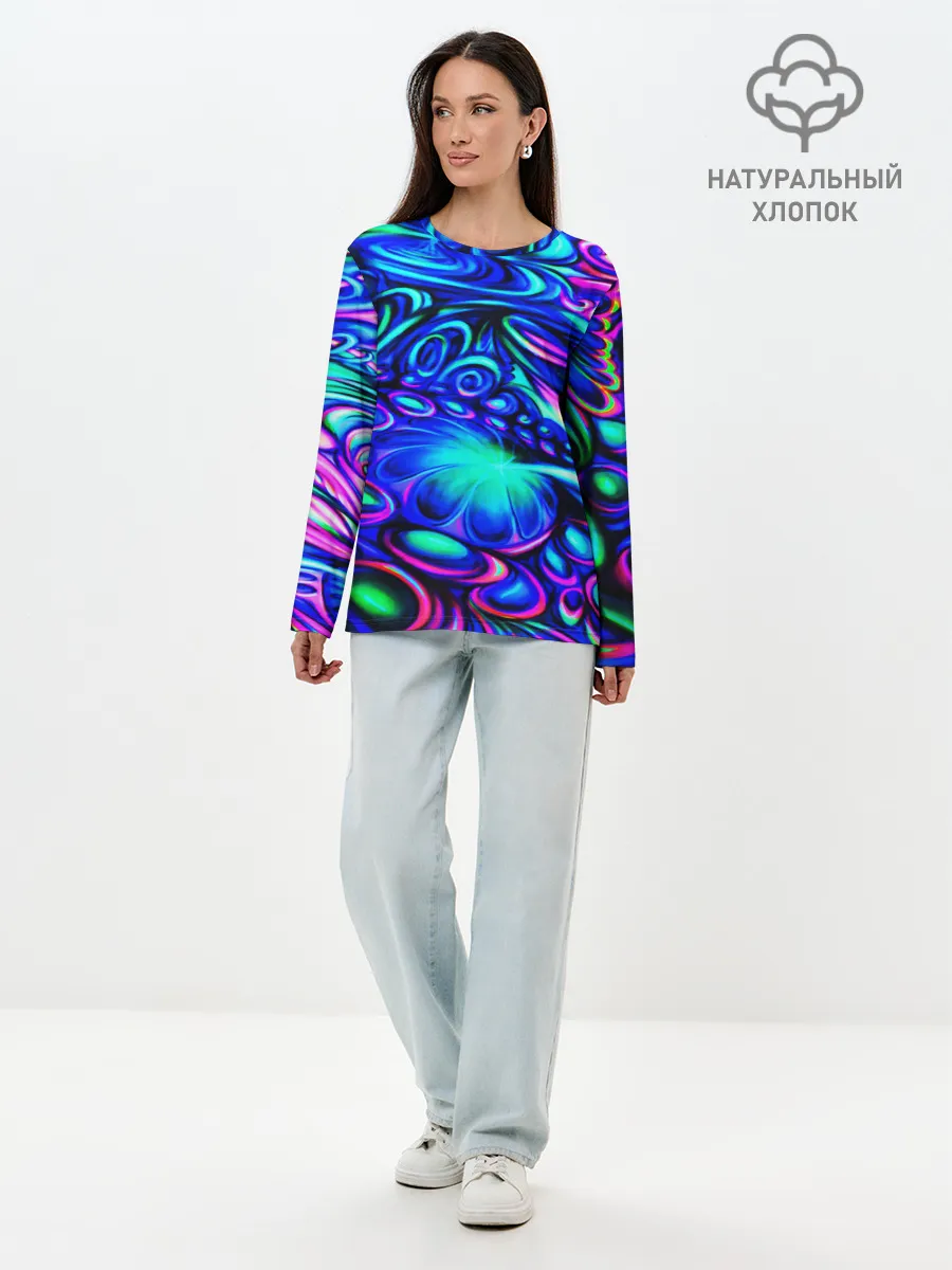 Лонгслив женский. Хлопок / PSY NEON