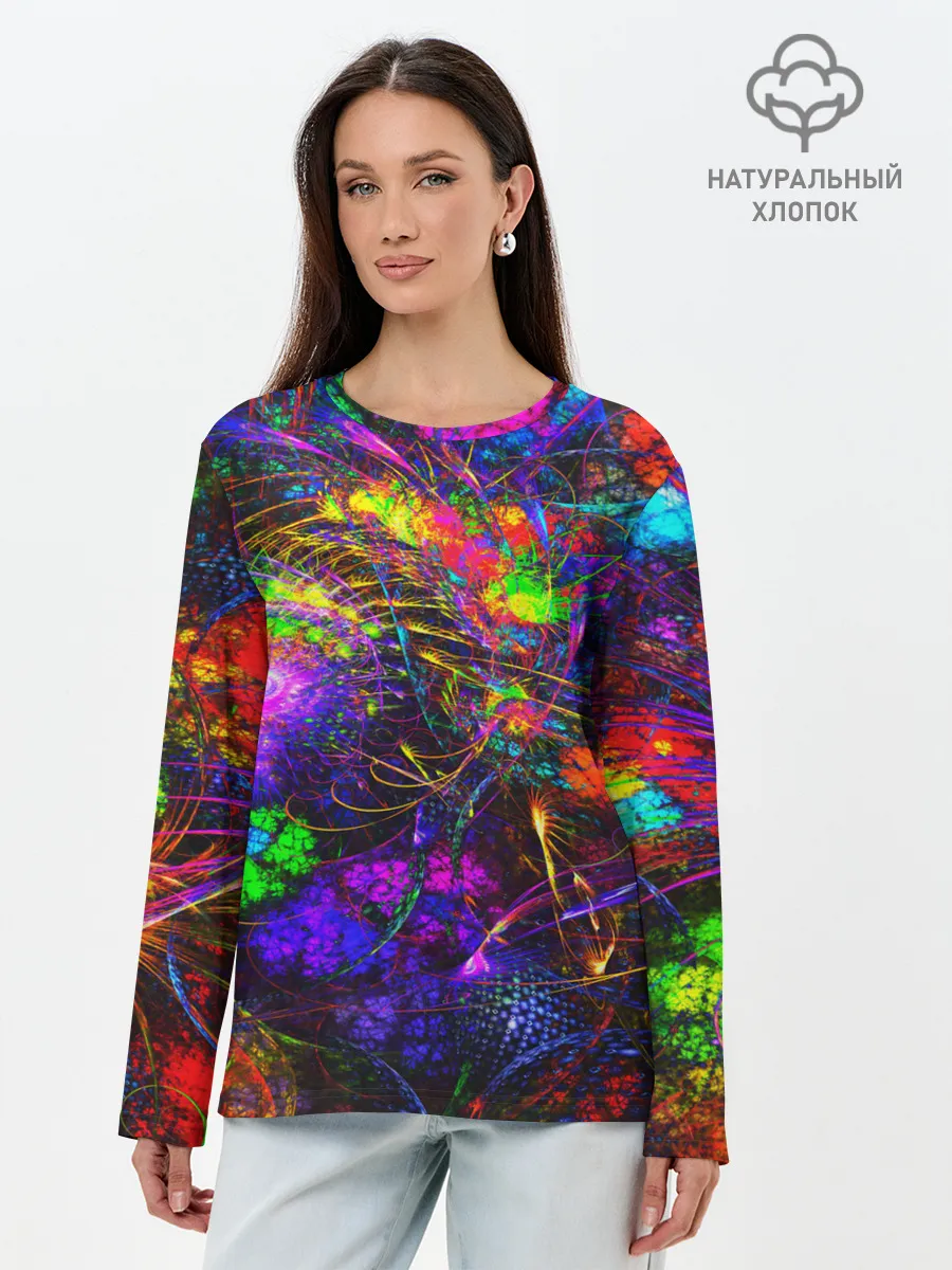 Лонгслив женский. Хлопок / НЕОНОВЫЕ КРАСКИ