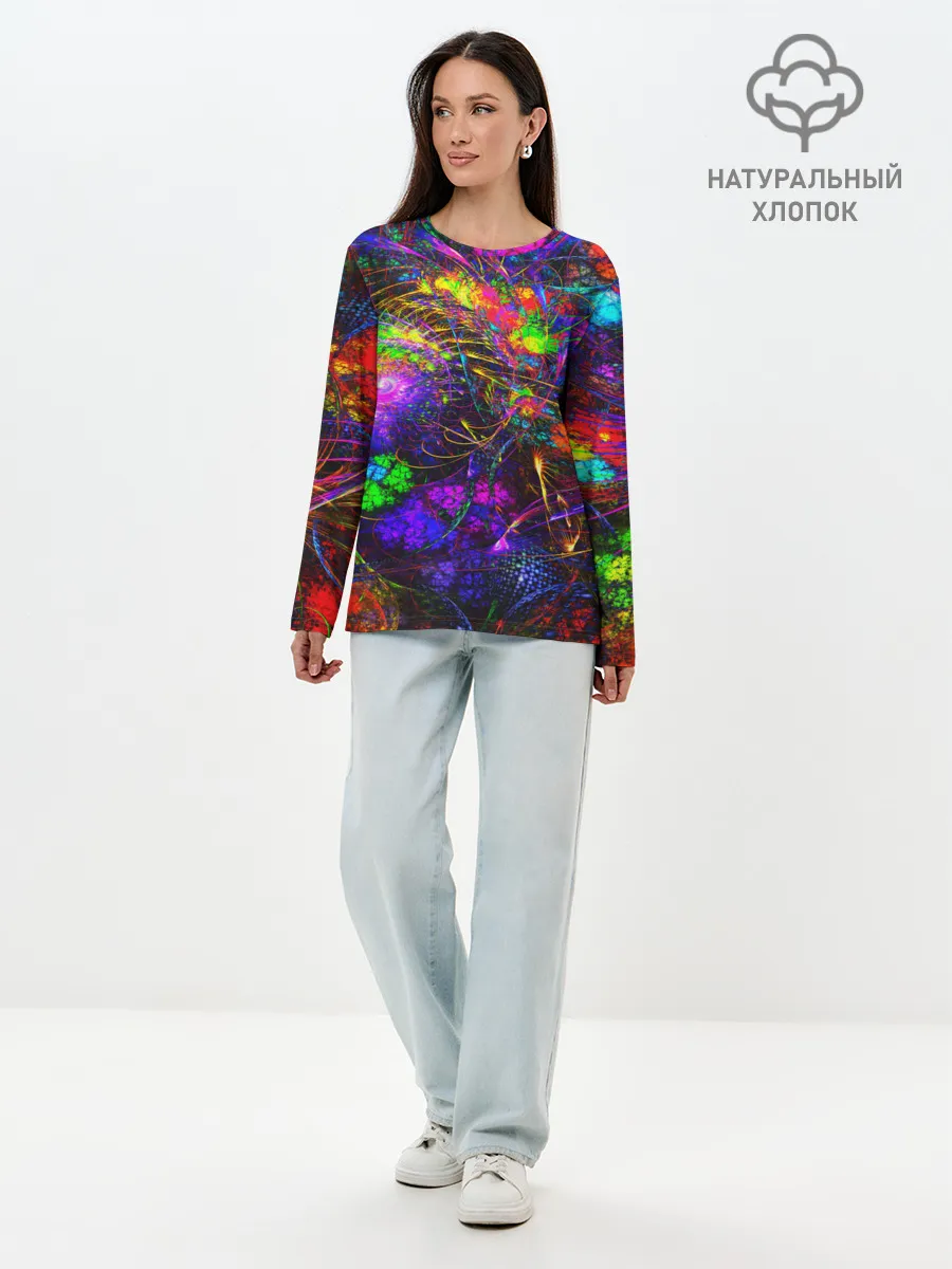 Лонгслив женский. Хлопок / НЕОНОВЫЕ КРАСКИ