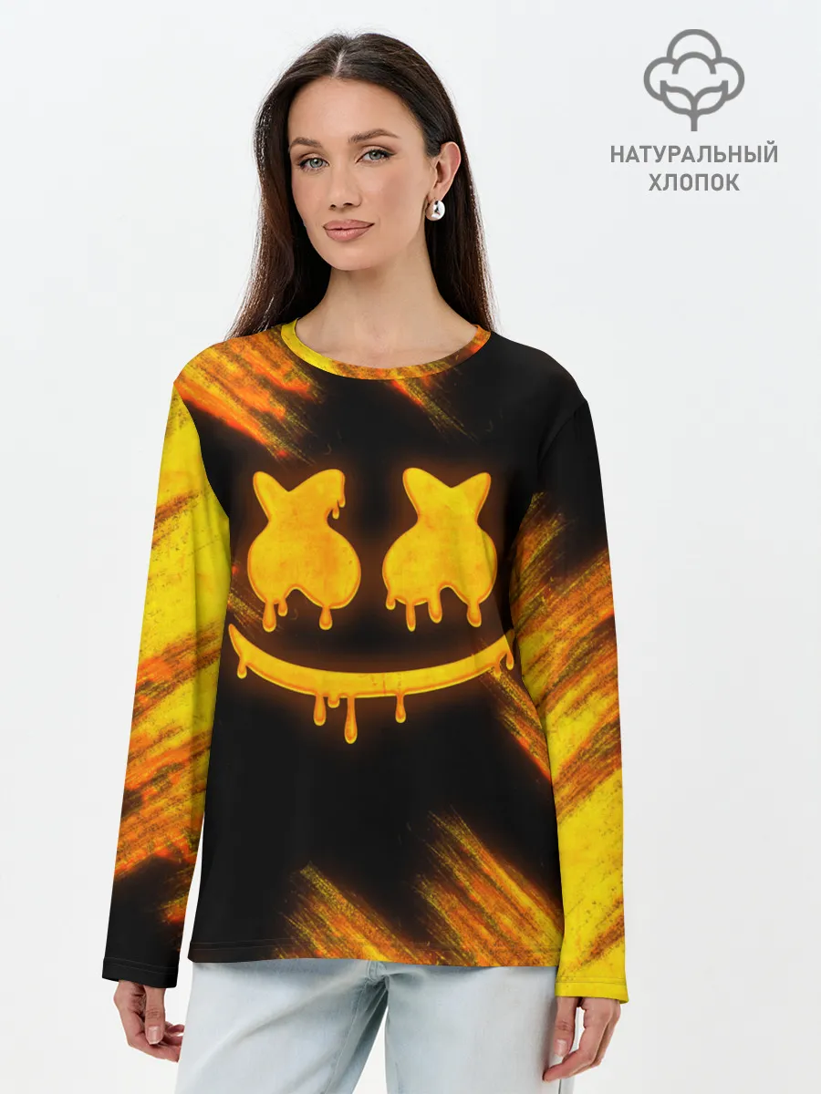 Лонгслив женский. Хлопок / Marshmello