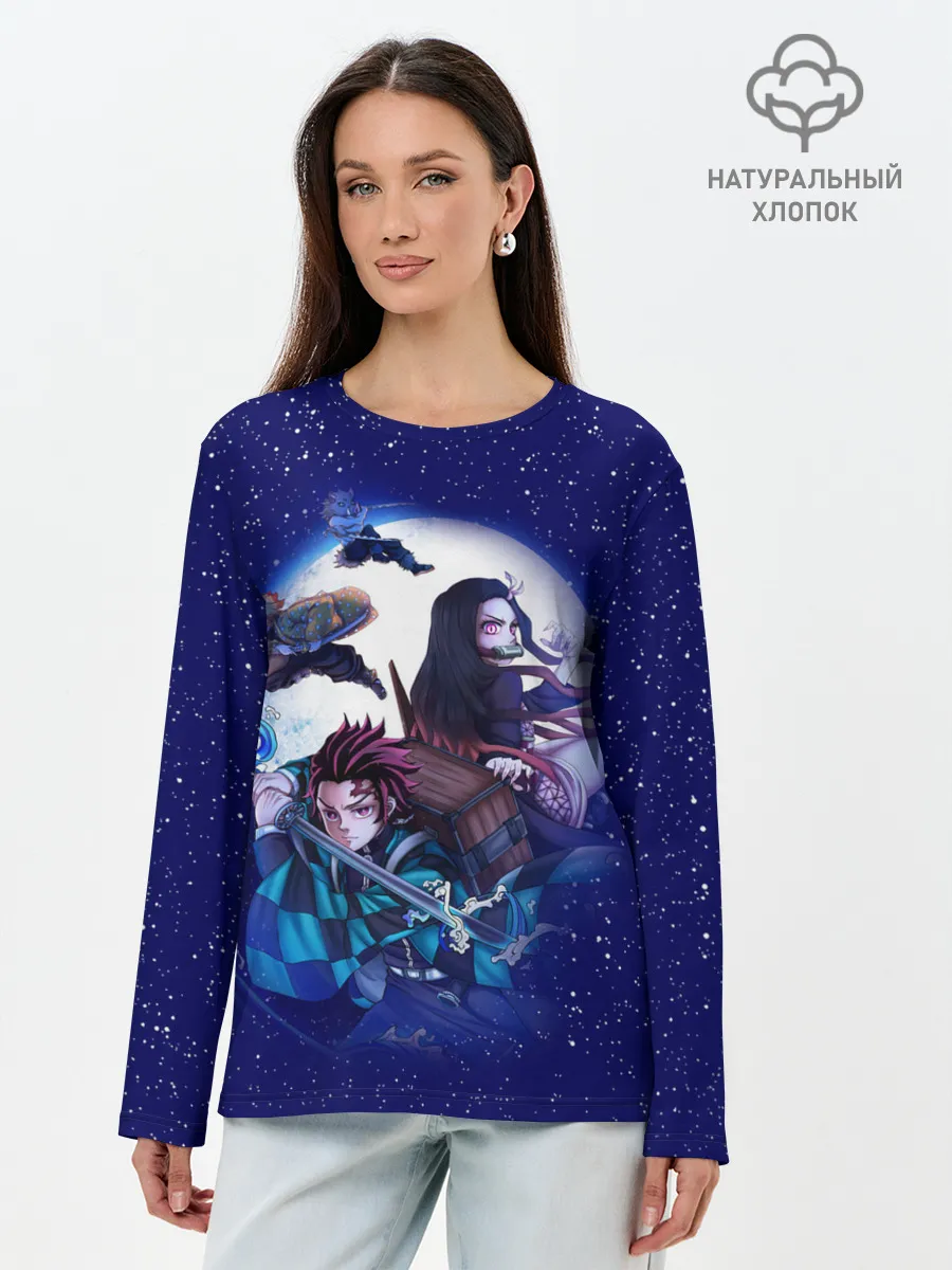 Лонгслив женский. Хлопок / магическая битва