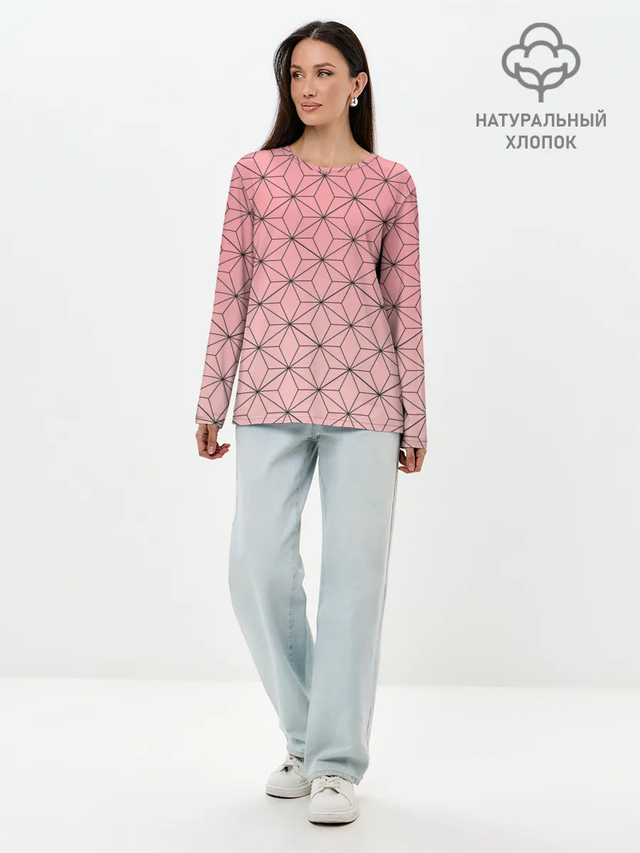 Лонгслив женский. Хлопок / NEZUKO KAMADO | KIMETSU NO YAIBA