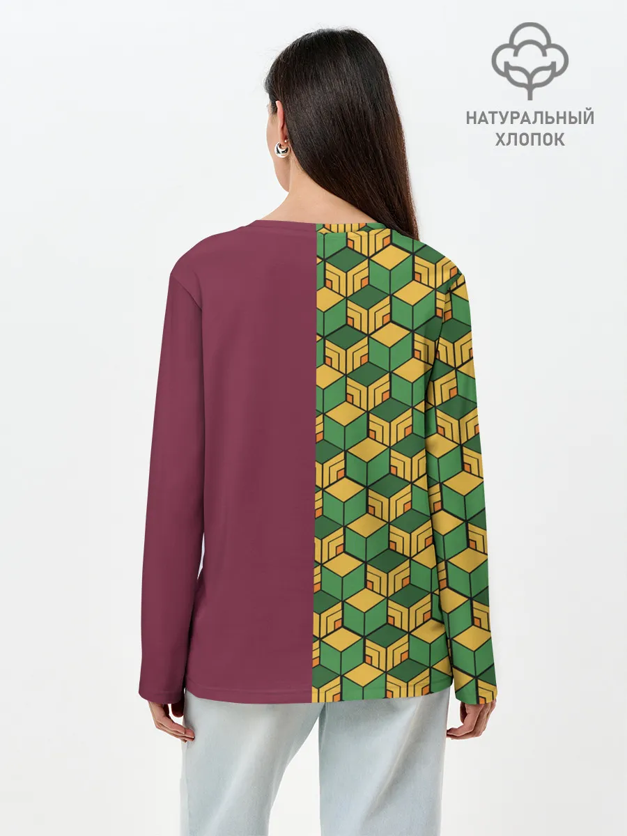 Лонгслив женский. Хлопок / ГИЮ ТОМИОКА / KIMETSU NO YAIBA