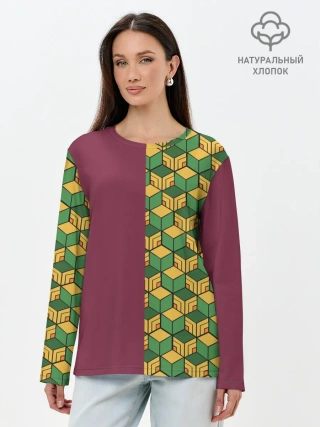 Лонгслив женский. Хлопок / ГИЮ ТОМИОКА / KIMETSU NO YAIBA