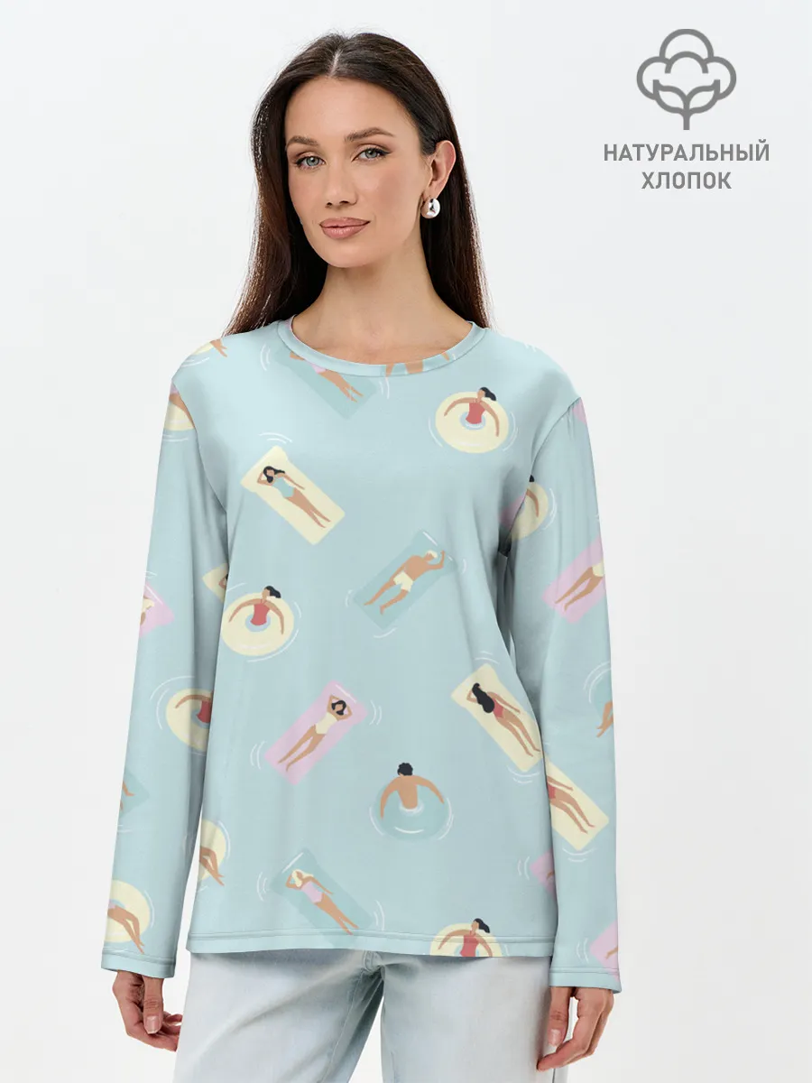 Лонгслив женский. Хлопок / Пляжный сезон