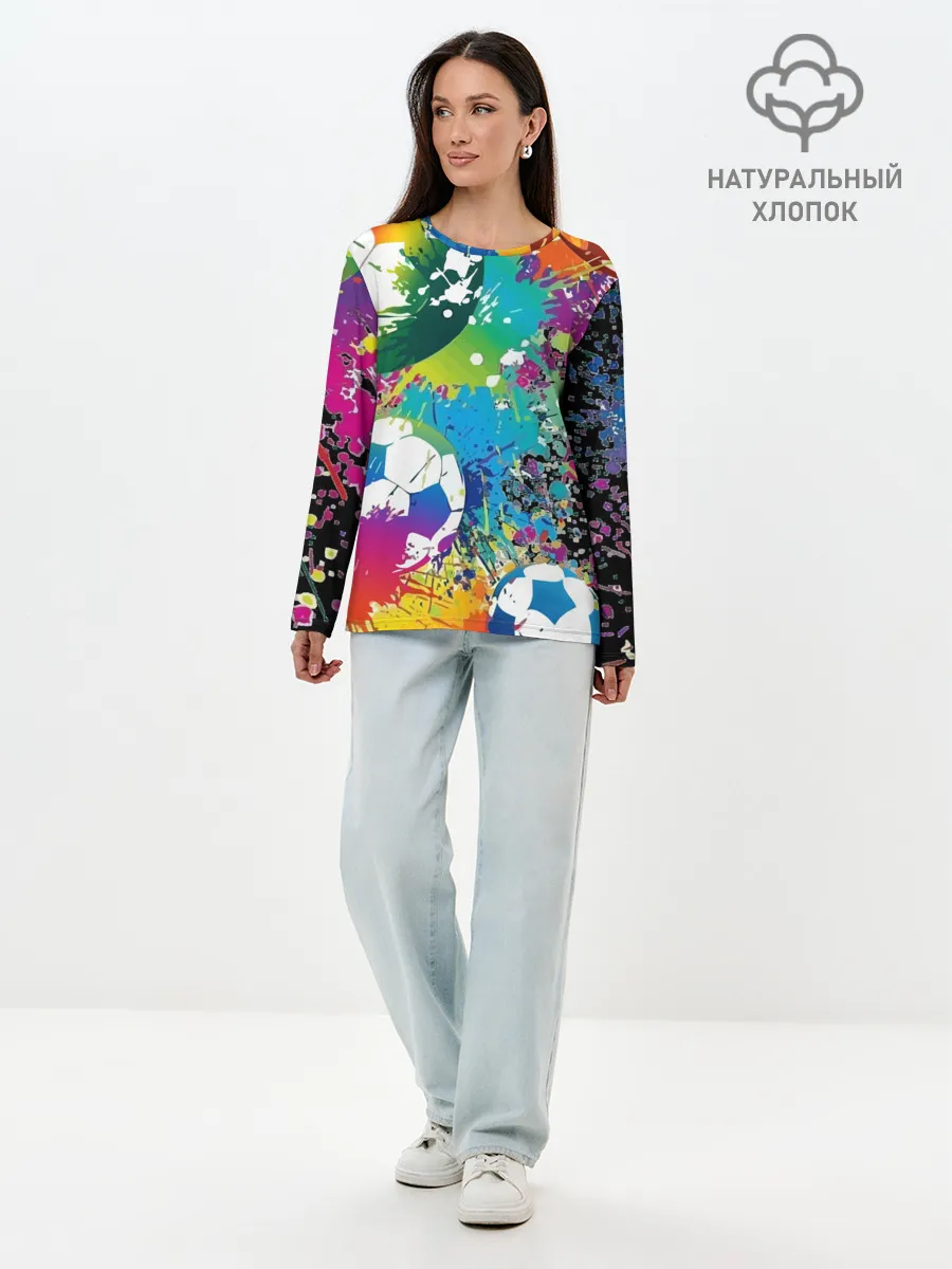 Лонгслив женский. Хлопок / Football Paints