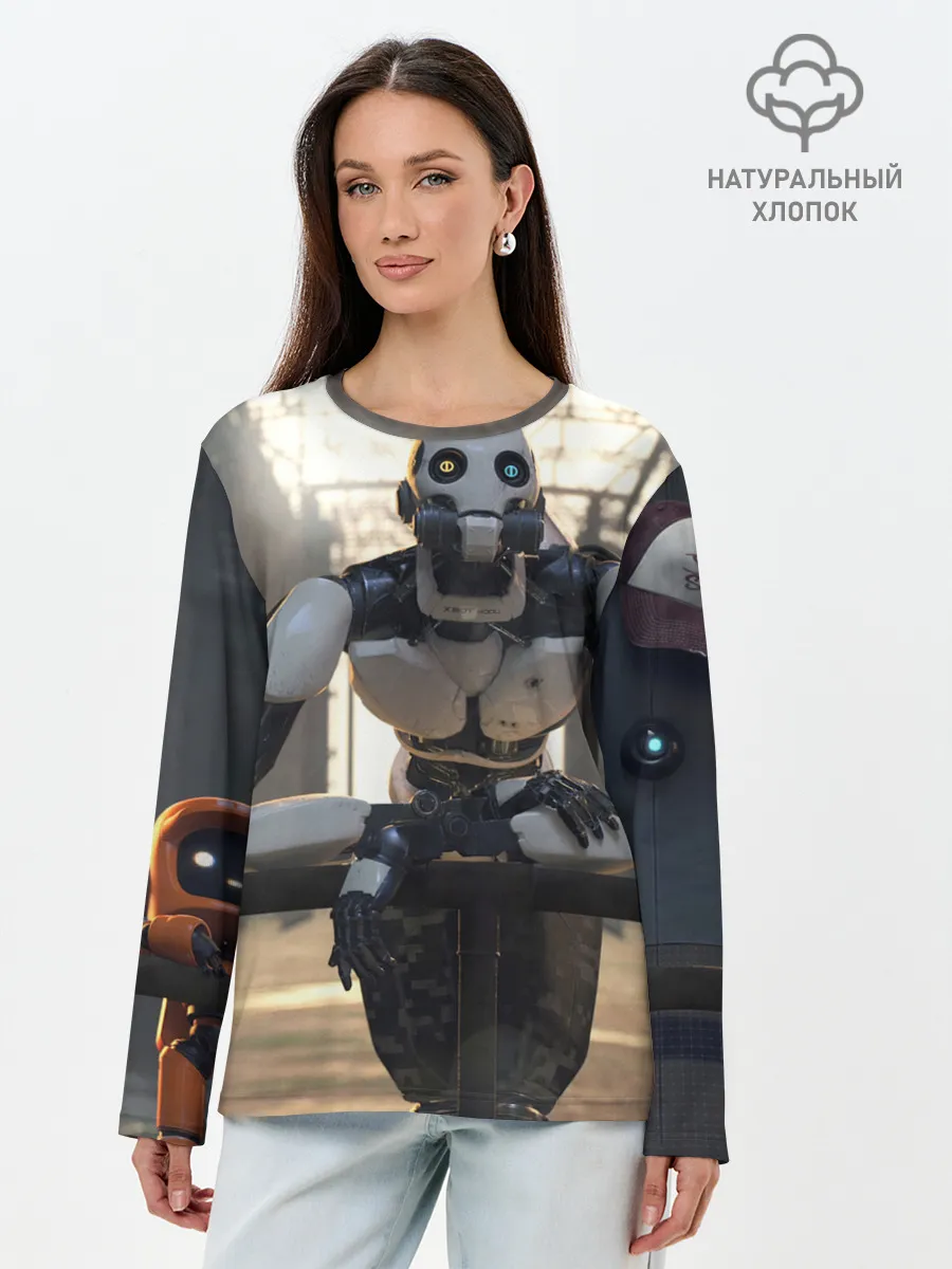 Лонгслив женский. Хлопок / Любовь Смерть Роботы