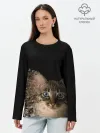 Лонгслив женский. Хлопок / Disintegrating Cat