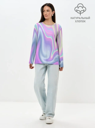 Лонгслив женский. Хлопок / Vaporwave