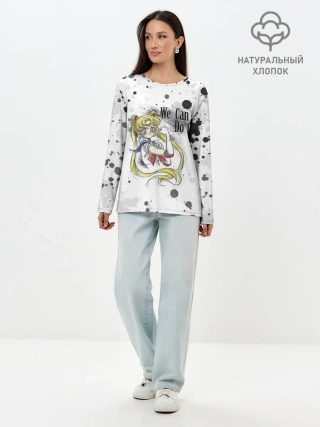 Лонгслив женский. Хлопок / Sailor Moon. We can do it!