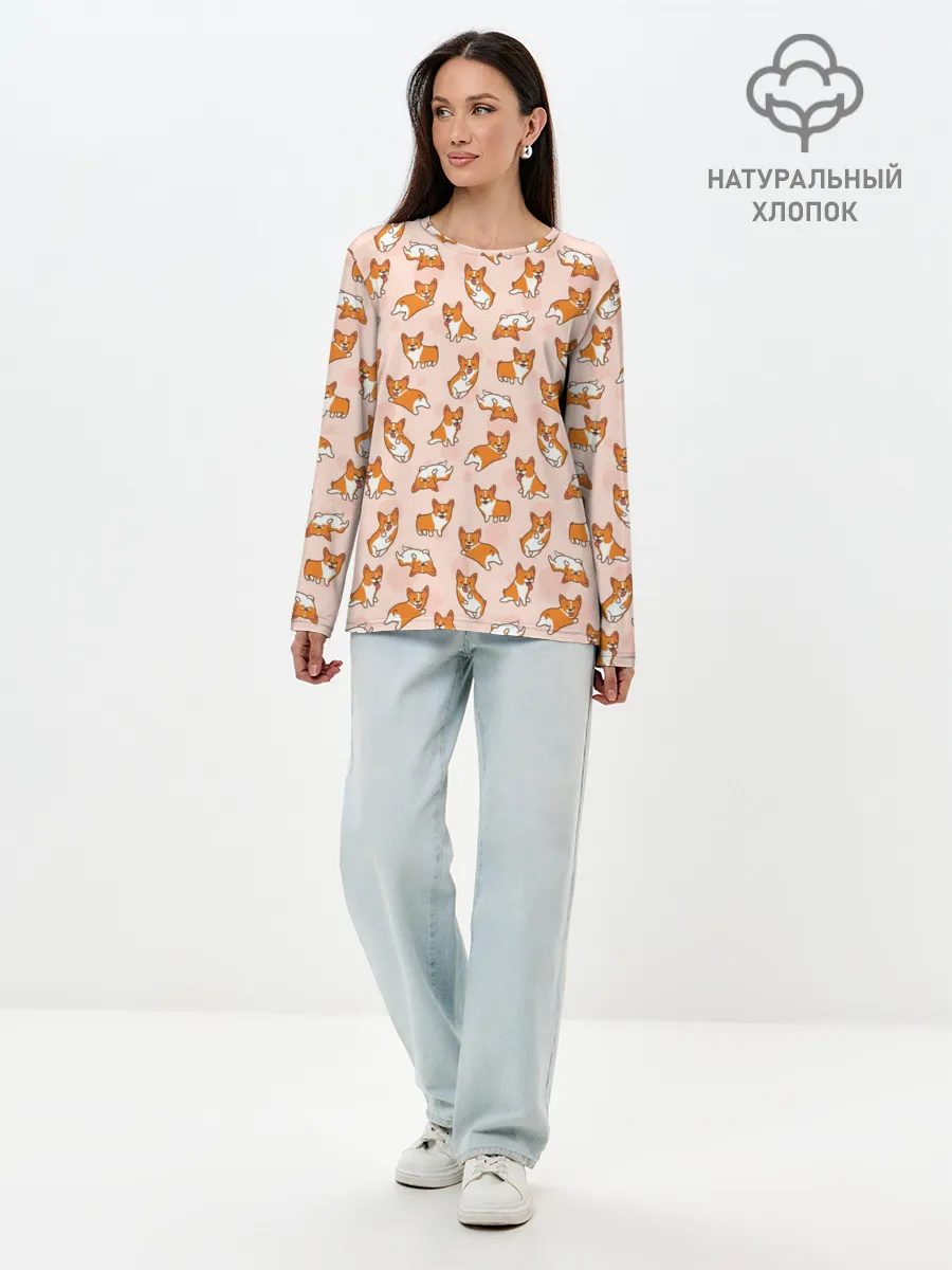 Лонгслив женский. Хлопок / Корги