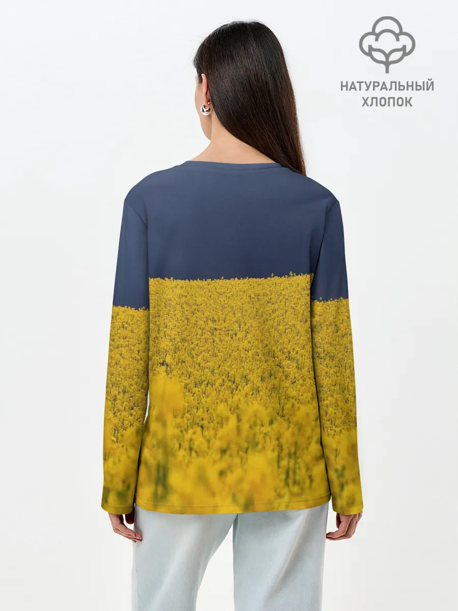 Лонгслив женский. Хлопок / Рапсовое поле