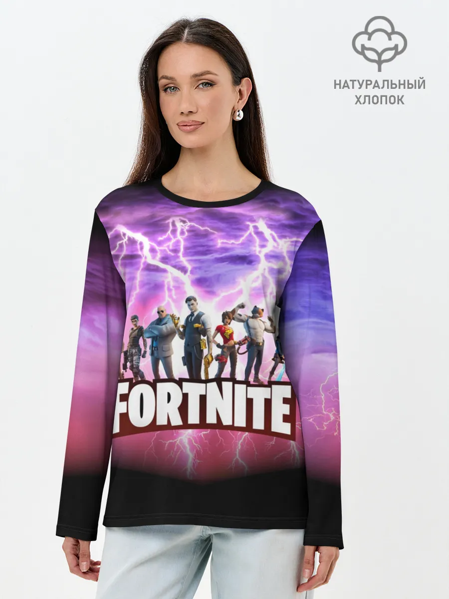 Лонгслив женский. Хлопок / Fortnite