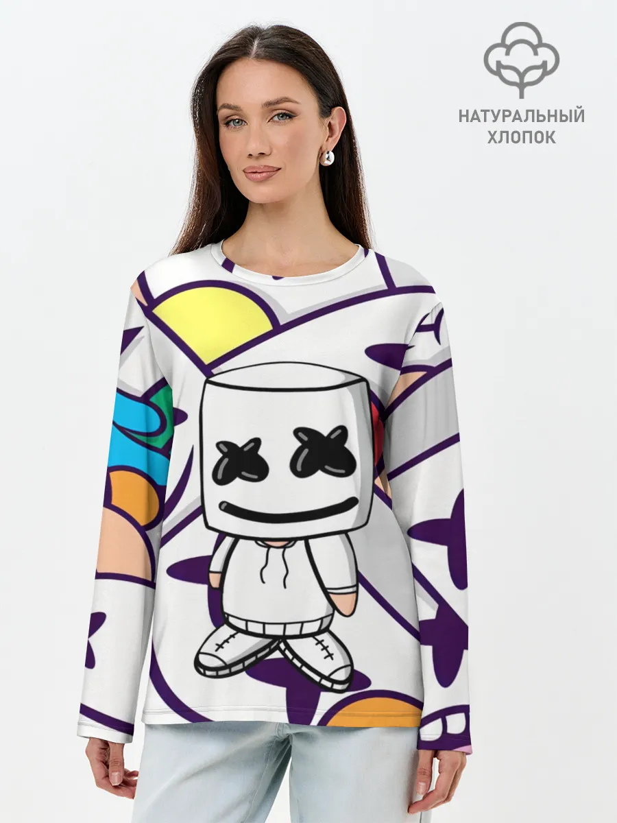 Лонгслив женский. Хлопок / MARSHMELLO