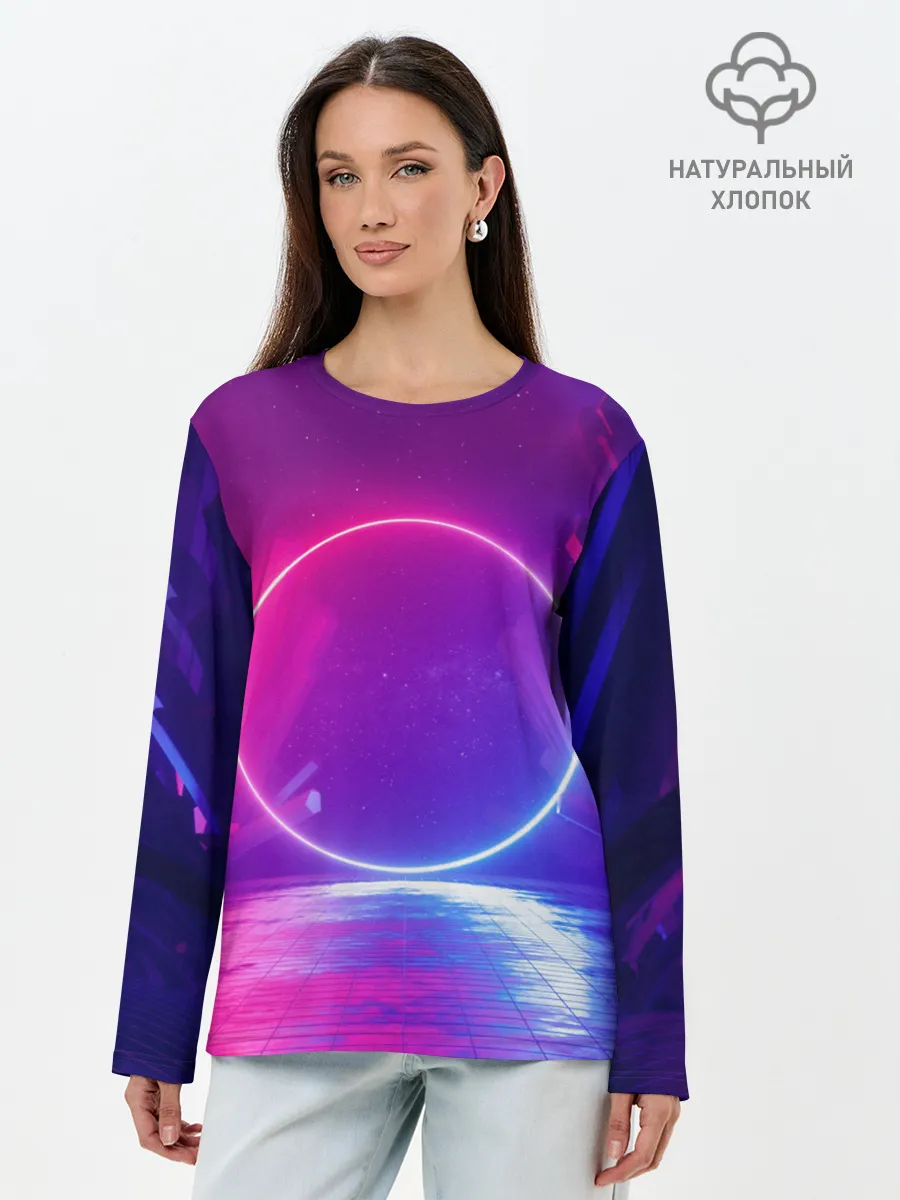 Лонгслив женский. Хлопок / НЕОНОВЫЙ КРУГ