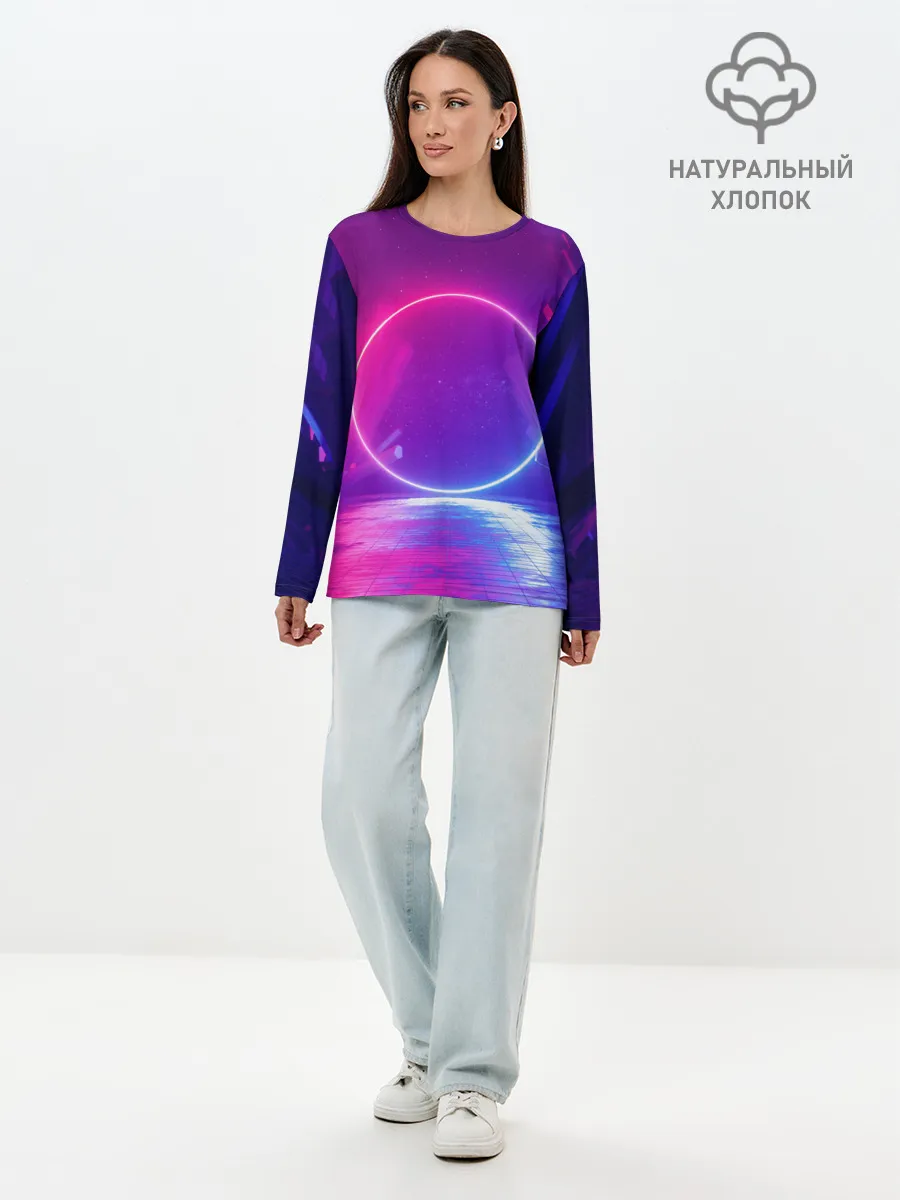 Лонгслив женский. Хлопок / НЕОНОВЫЙ КРУГ