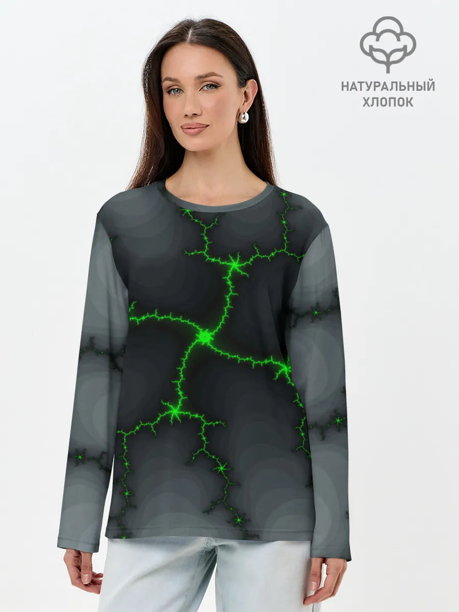 Лонгслив женский. Хлопок / ABSTRACT LED