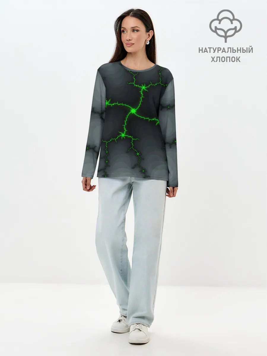 Лонгслив женский. Хлопок / ABSTRACT LED