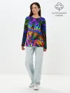 Лонгслив женский. Хлопок / ФРАКТАЛЬНЫЙ НЕОН