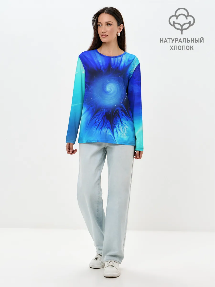 Лонгслив женский. Хлопок / КОСМОС