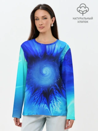 Лонгслив женский. Хлопок / КОСМОС