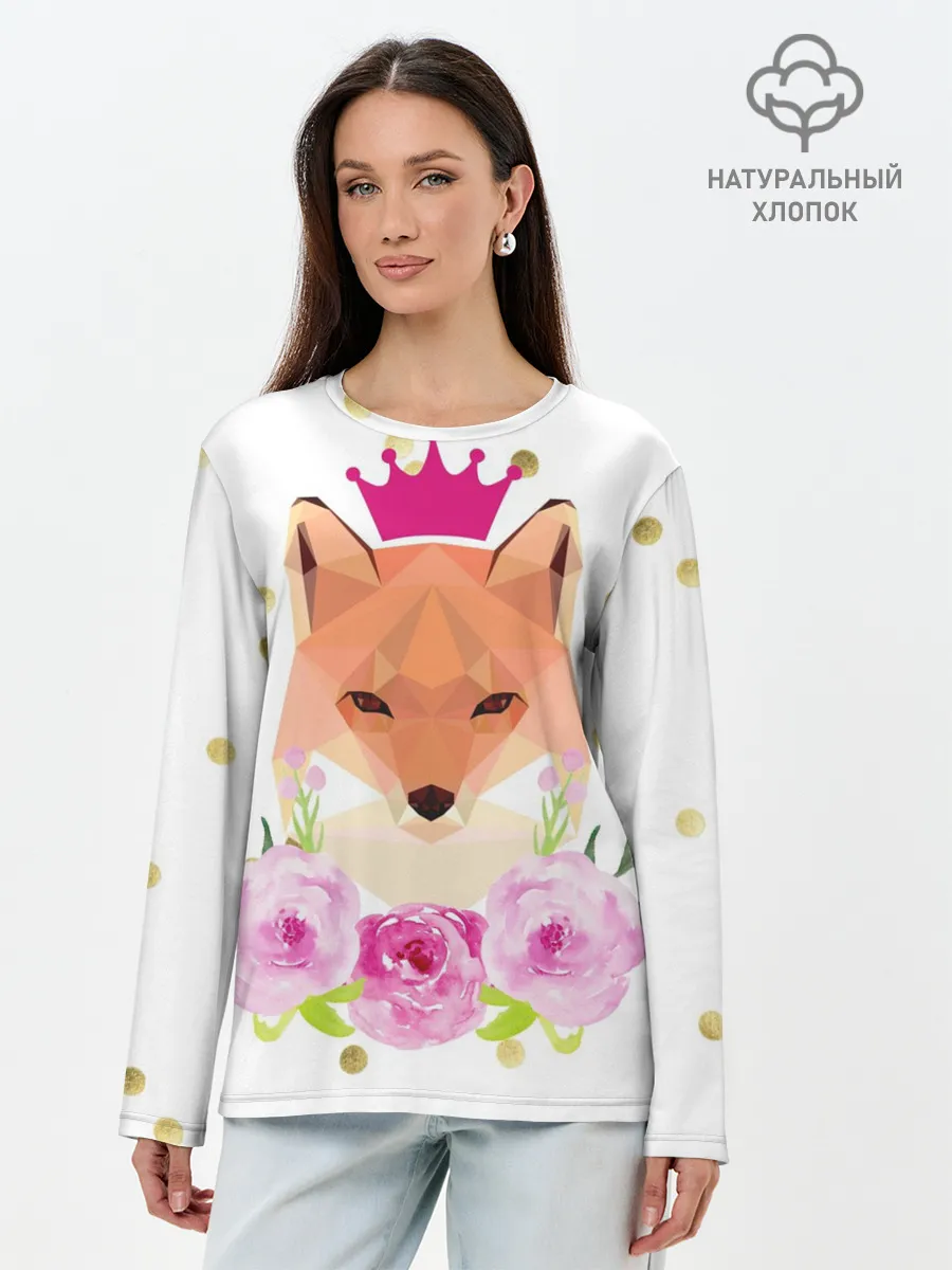 Лонгслив женский. Хлопок / Лиса