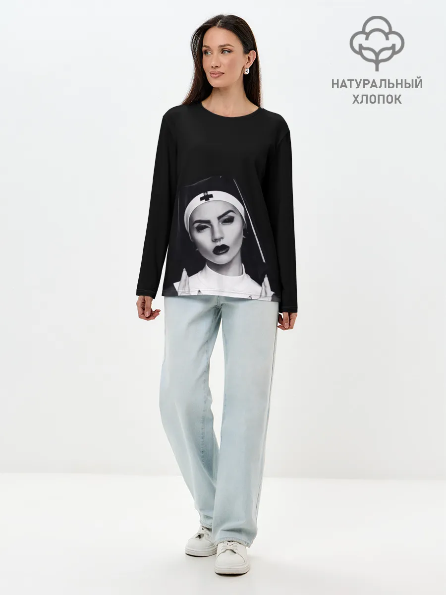 Лонгслив женский. Хлопок / МОНАХИНЯ