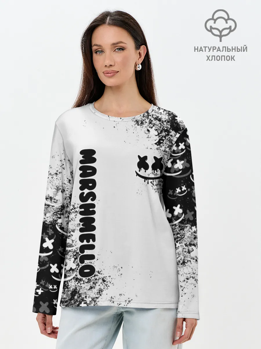 Лонгслив женский. Хлопок / Marshmello