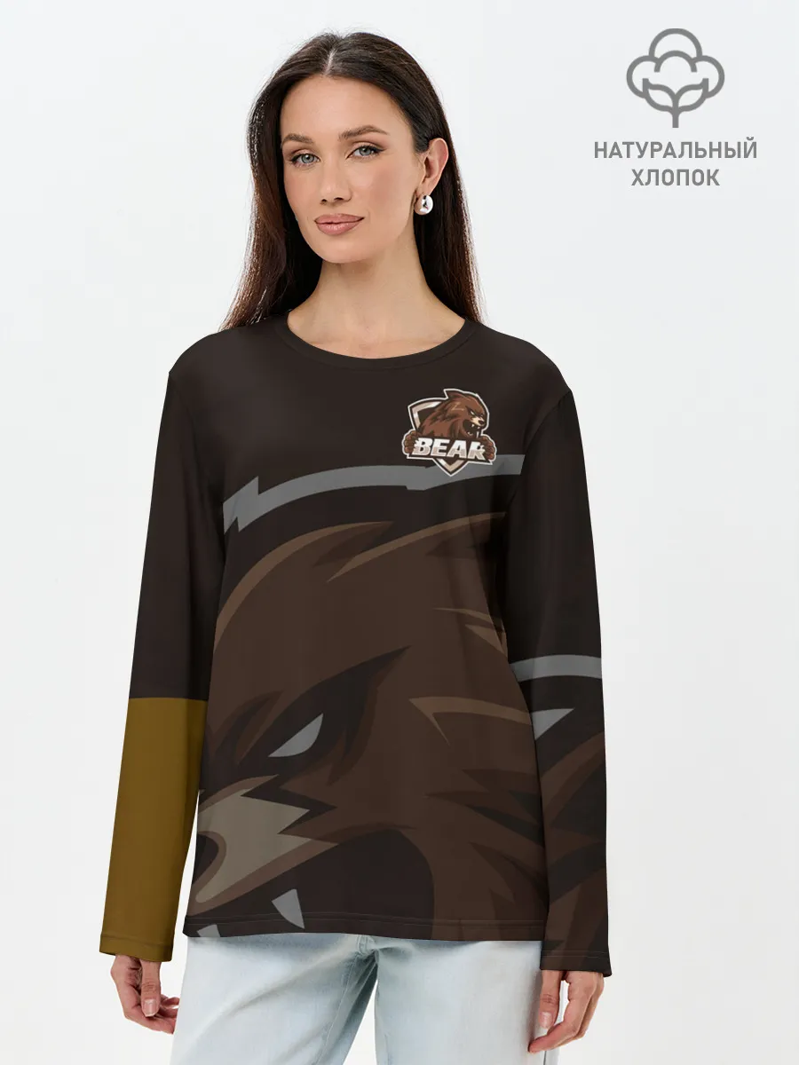 Лонгслив женский. Хлопок / Форма Bear