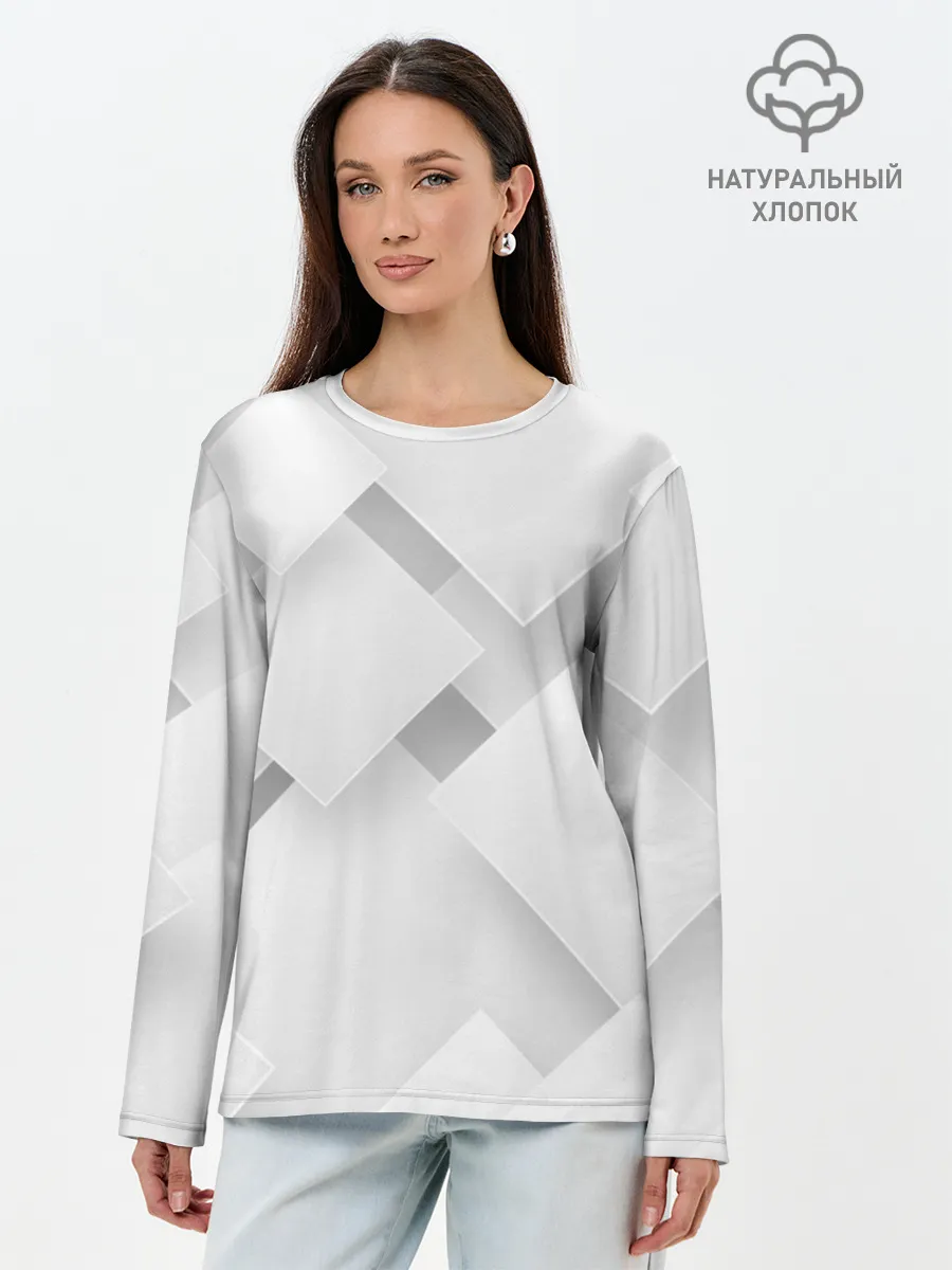 Лонгслив женский. Хлопок / Геометрическая Абстракция