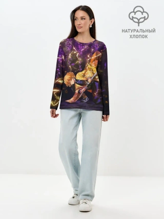 Лонгслив женский. Хлопок / Kimetsu no yaiba готовится