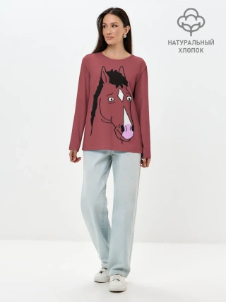 Лонгслив женский. Хлопок / BoJack Horseman