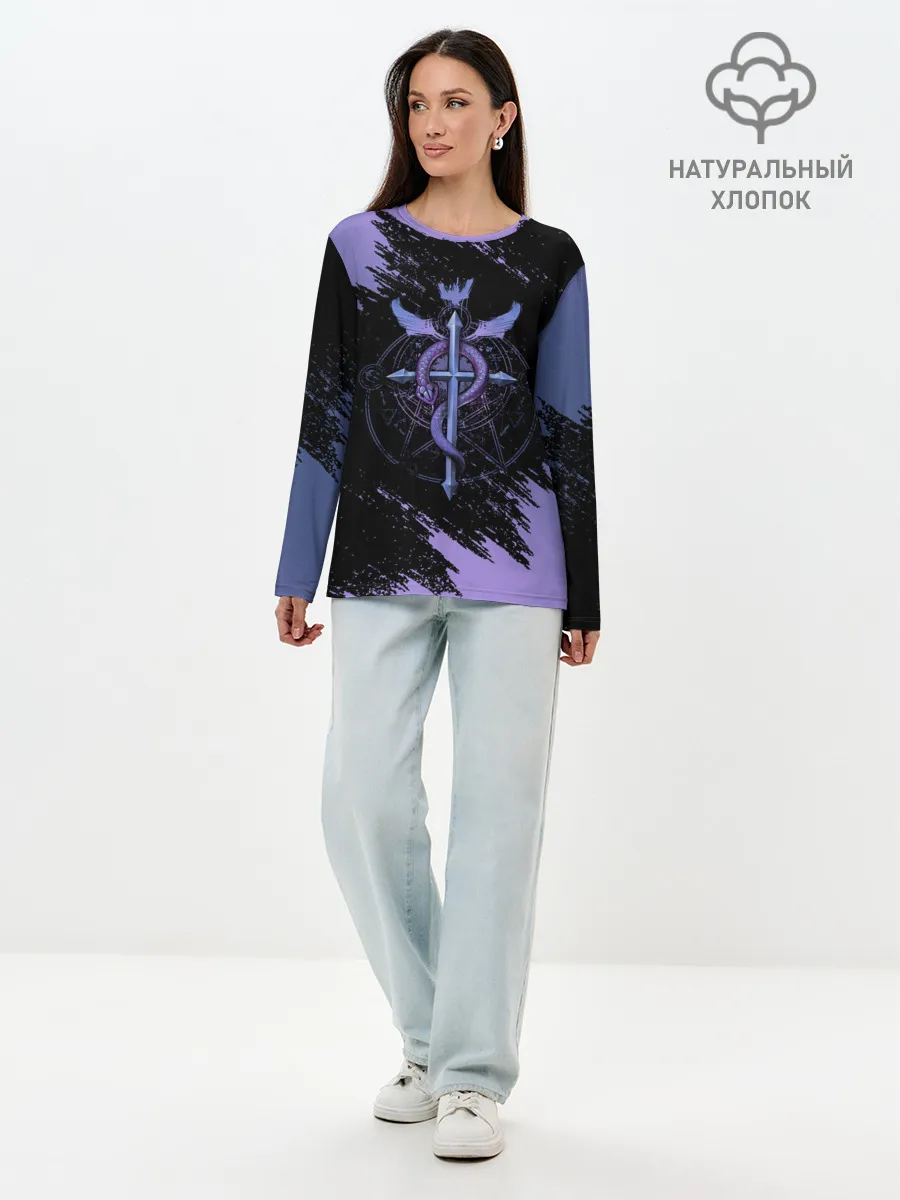 Лонгслив женский. Хлопок / Стальной алхимик | Fullmetal Alchemist