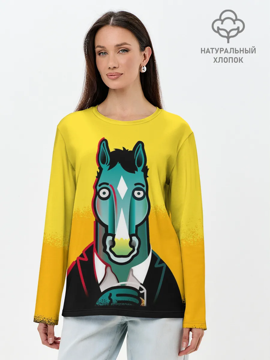 Лонгслив женский. Хлопок / BoJack Horseman
