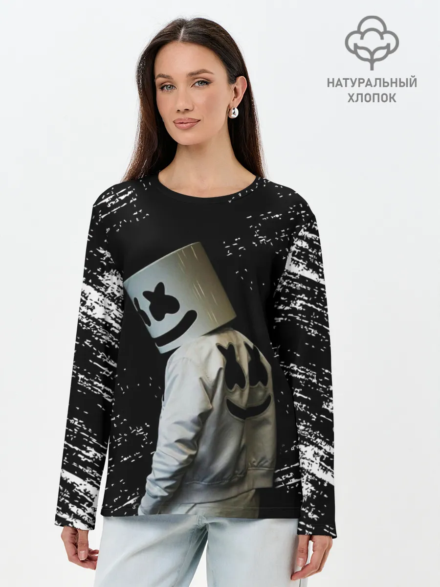 Лонгслив женский. Хлопок / Marshmello