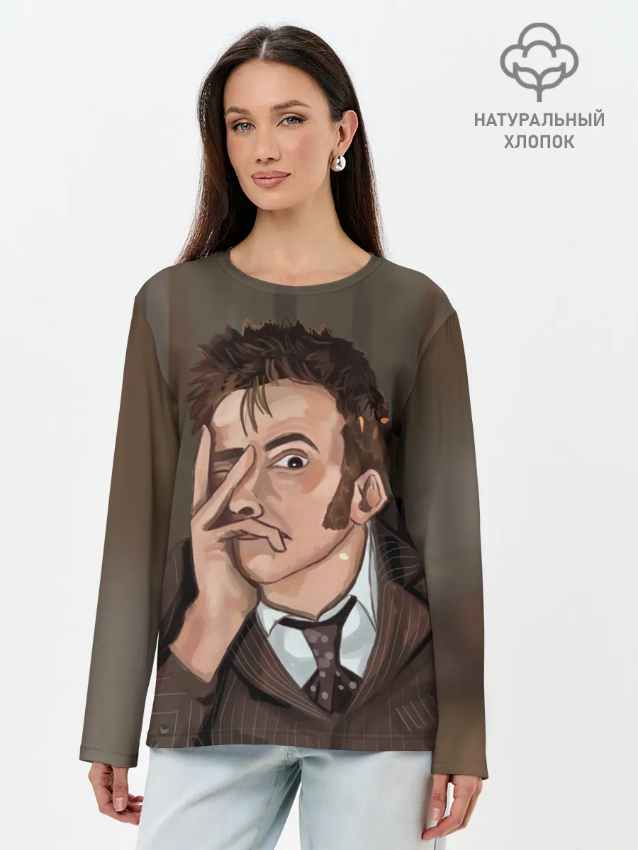 Лонгслив женский. Хлопок / 10TH DOCTOR WHO