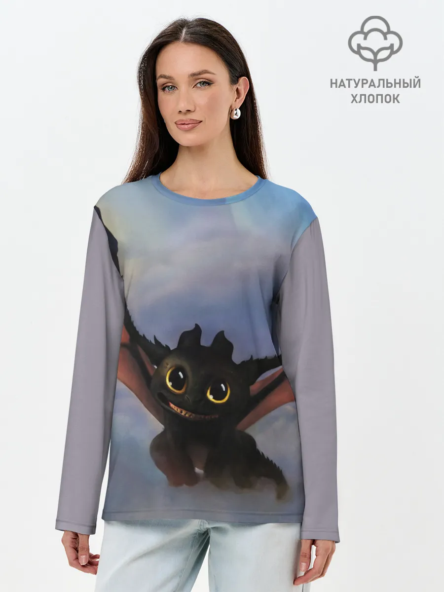 Лонгслив женский. Хлопок / Беззубик
