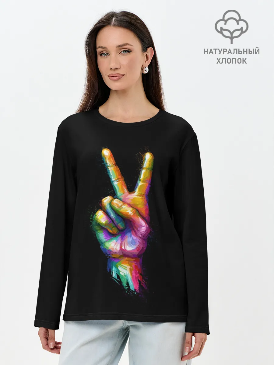 Лонгслив женский. Хлопок / V