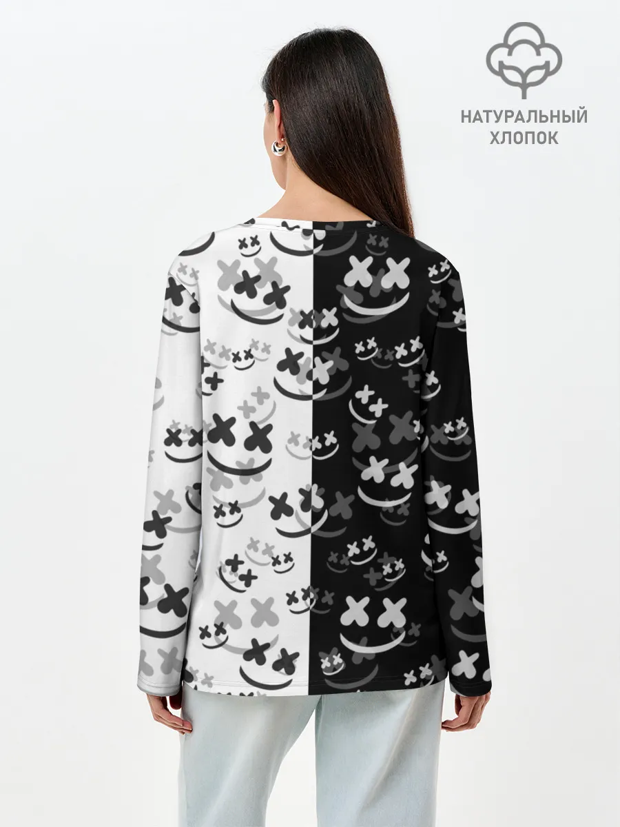 Лонгслив женский. Хлопок / Fortnite & Marshmello