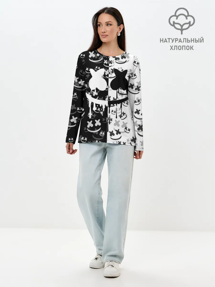 Лонгслив женский. Хлопок / Fortnite & Marshmello