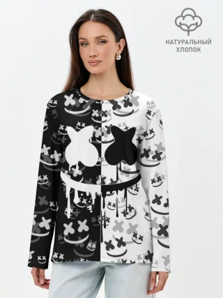 Лонгслив женский. Хлопок / Fortnite & Marshmello