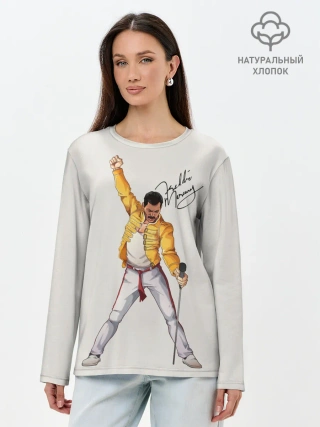Лонгслив женский. Хлопок / Фредди Меркьюри автограф