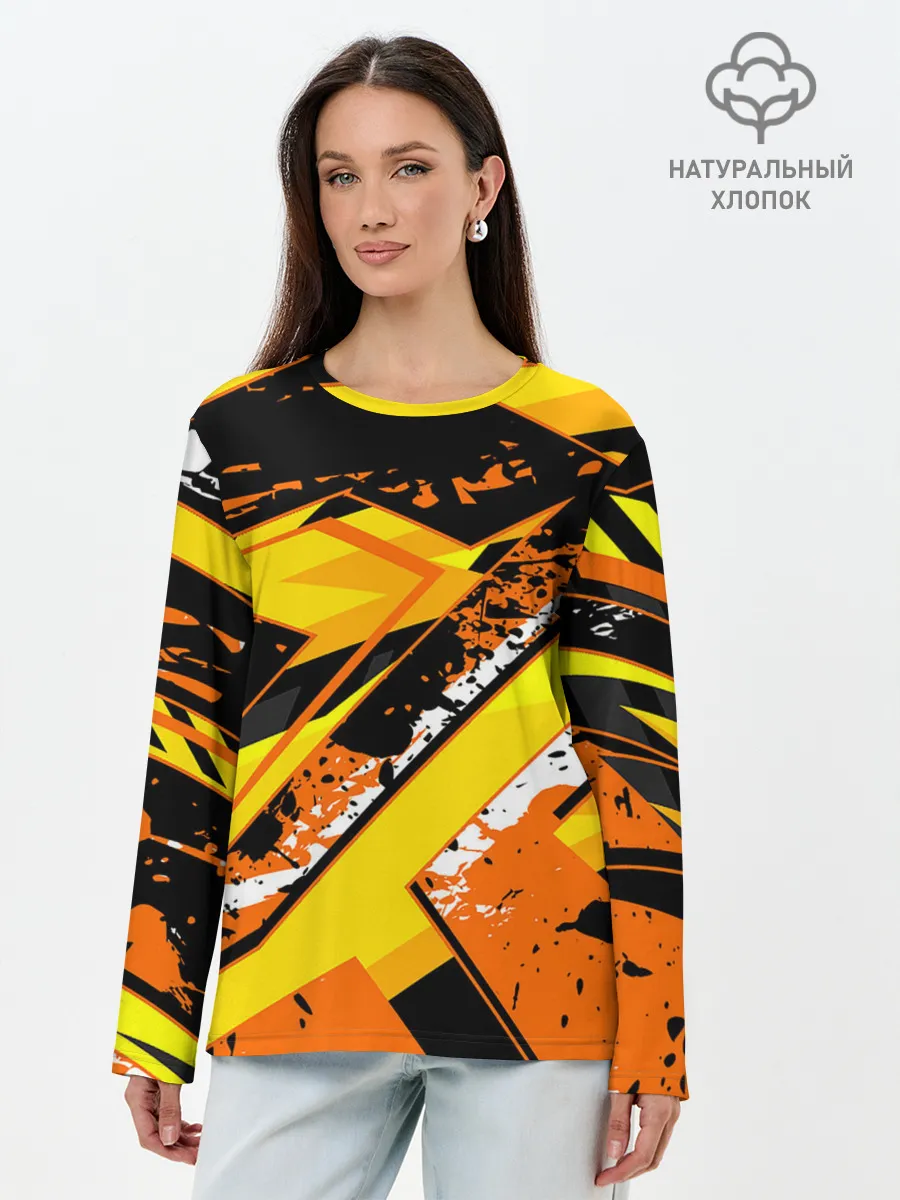Лонгслив женский. Хлопок / orange cheeky rust