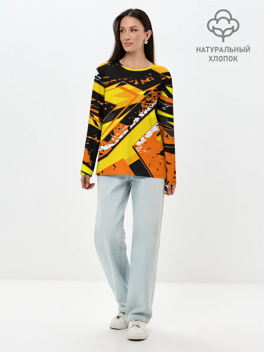 Лонгслив женский. Хлопок / orange cheeky rust