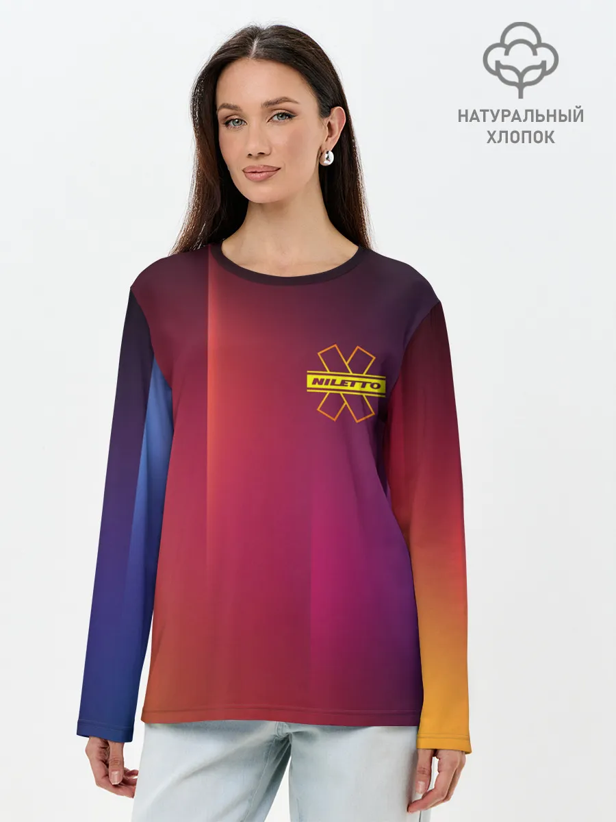 Лонгслив женский. Хлопок / NILETTO LOGO | НИЛЕТТО ЛОГО