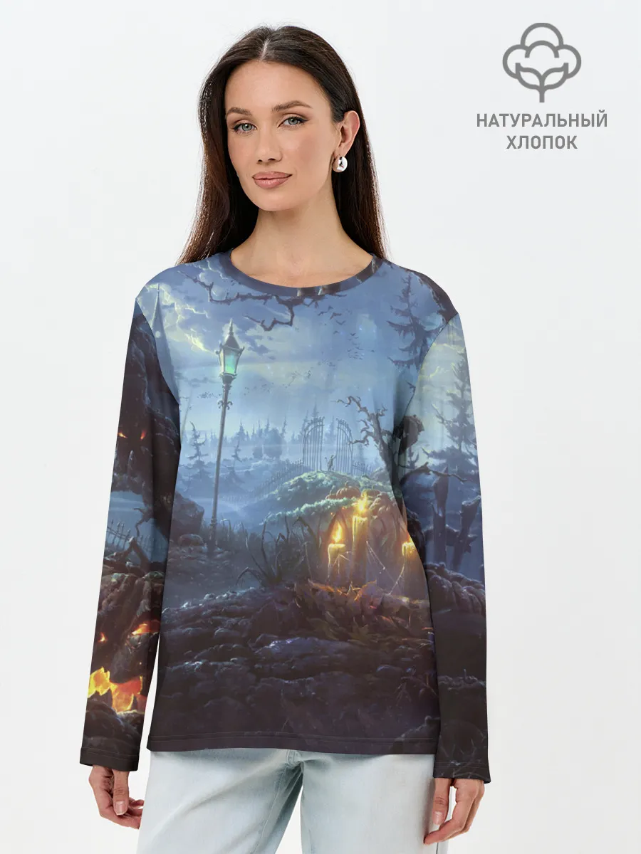 Лонгслив женский. Хлопок / Halloween