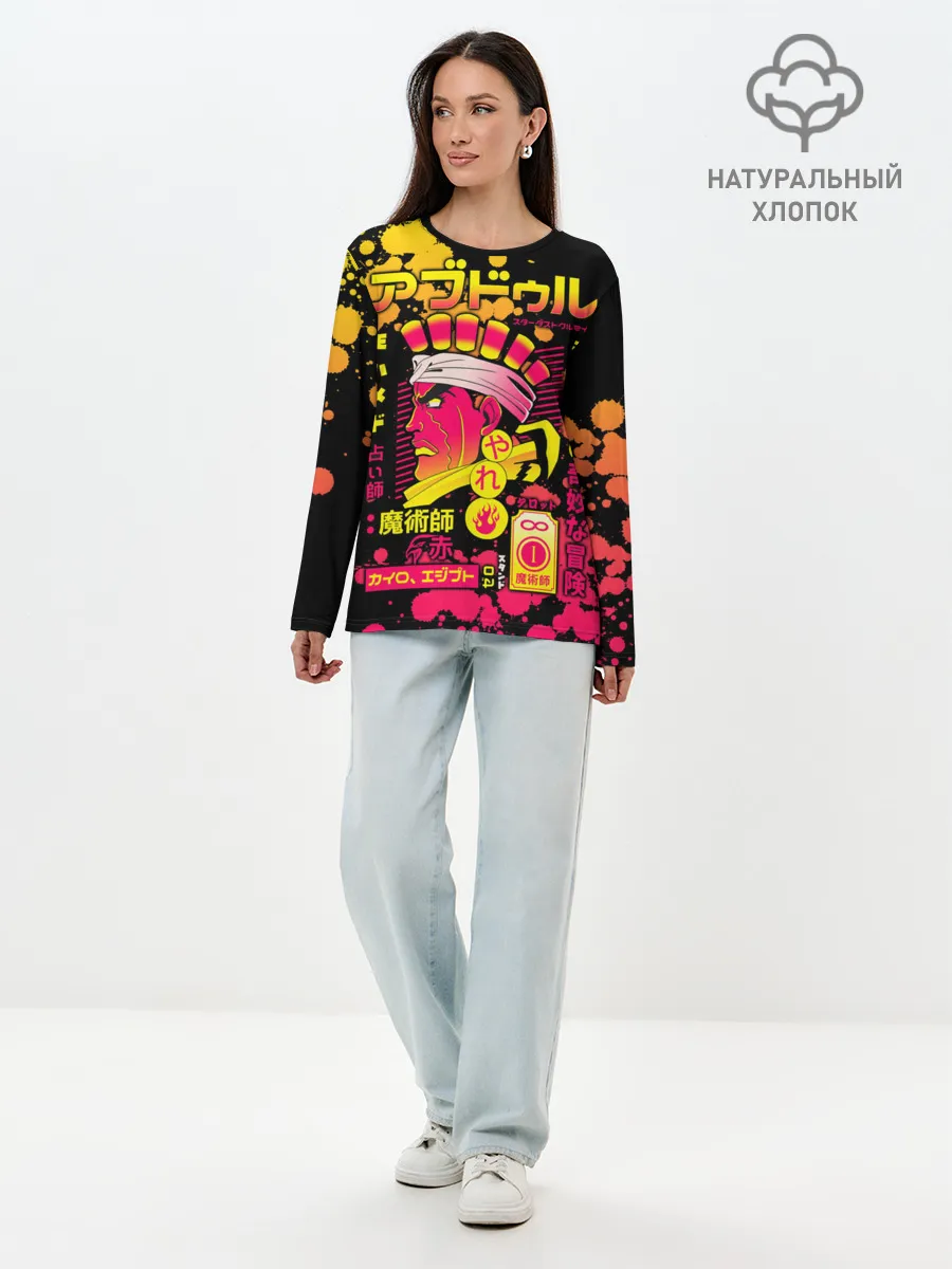 Лонгслив женский. Хлопок / Приключения ДжоДжо