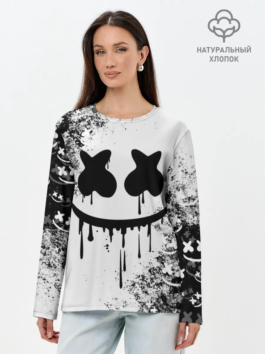 Лонгслив женский. Хлопок / Marshmello