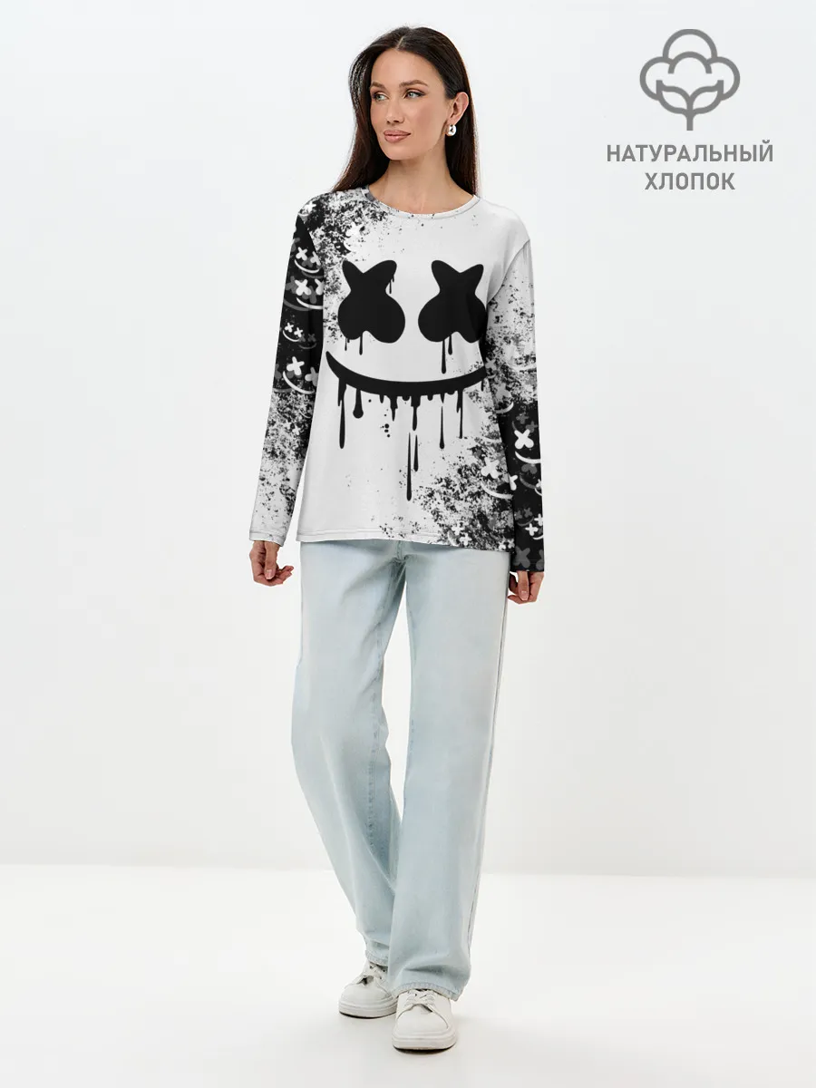 Лонгслив женский. Хлопок / Marshmello