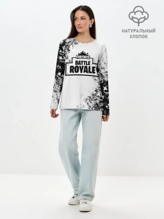 Лонгслив женский. Хлопок / Fortnite & Marshmello